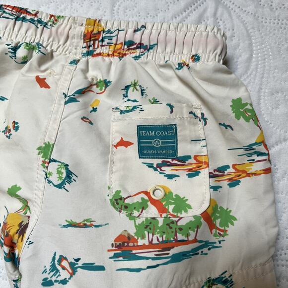 Zara Island Print Swim Shorts Size 3/4 - Picture 3 of 5